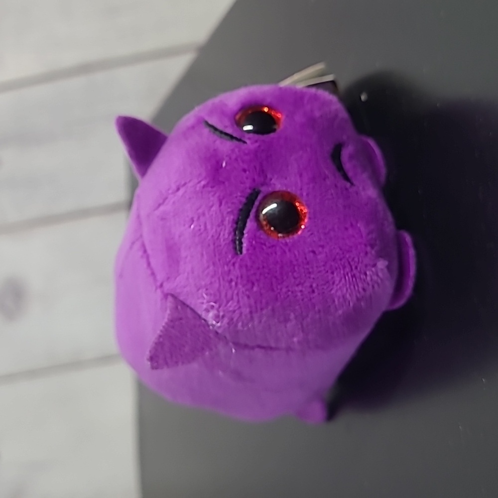 2017 Teeny Tys Beanie Baby Mini Devil Halloween Purple Plush Stuffed Animal Toy - Picture 12 of 14